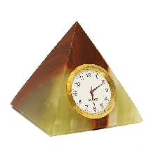 Сувенир из оникса "Пирамида с часами" 7 см